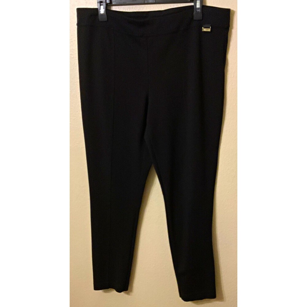 Calvin Klein Women's Black Ankle Pants Size XL Stretch Pull-On Elastic Waist